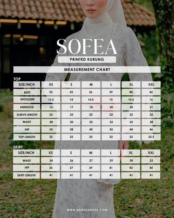 SIZE CHART SOFEA